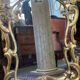 Column in solid white marble veined with grey, decorated with vertical fluting, 110 cm.