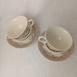 4 Mason's Autumn Trellis Porcelain Teacups & Saucers