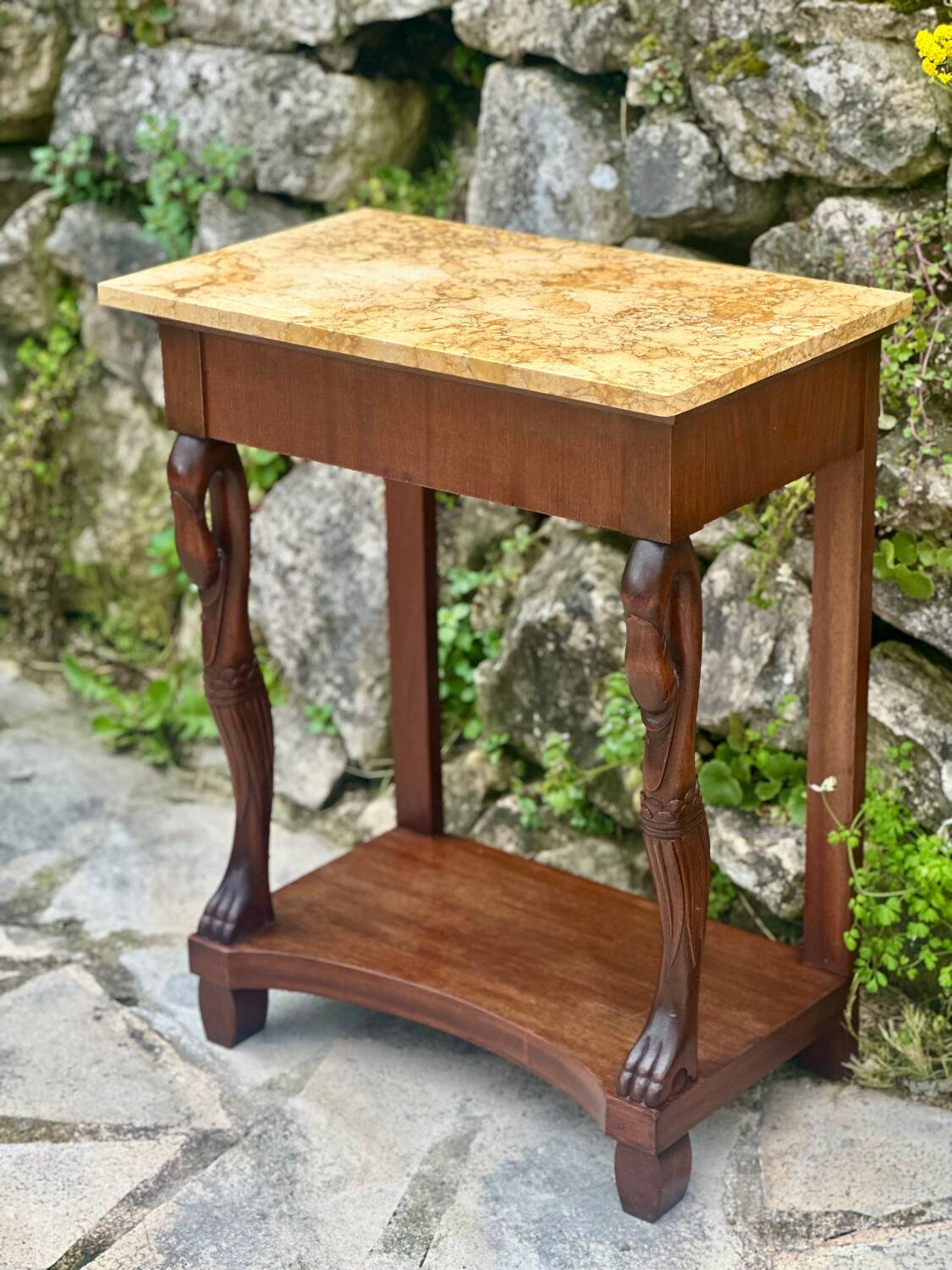 Paire de consoles de Acajou de style Empire XXème siècle