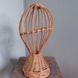 Wicker rattan marotte hat head