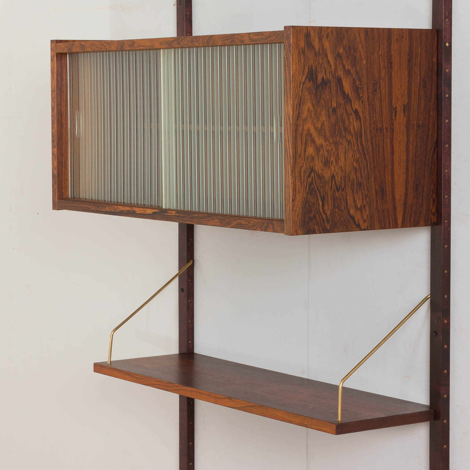 Preben Sorensen Danish mid century rosewood  wall unit with floating desk, PS system,  Randers, 1960