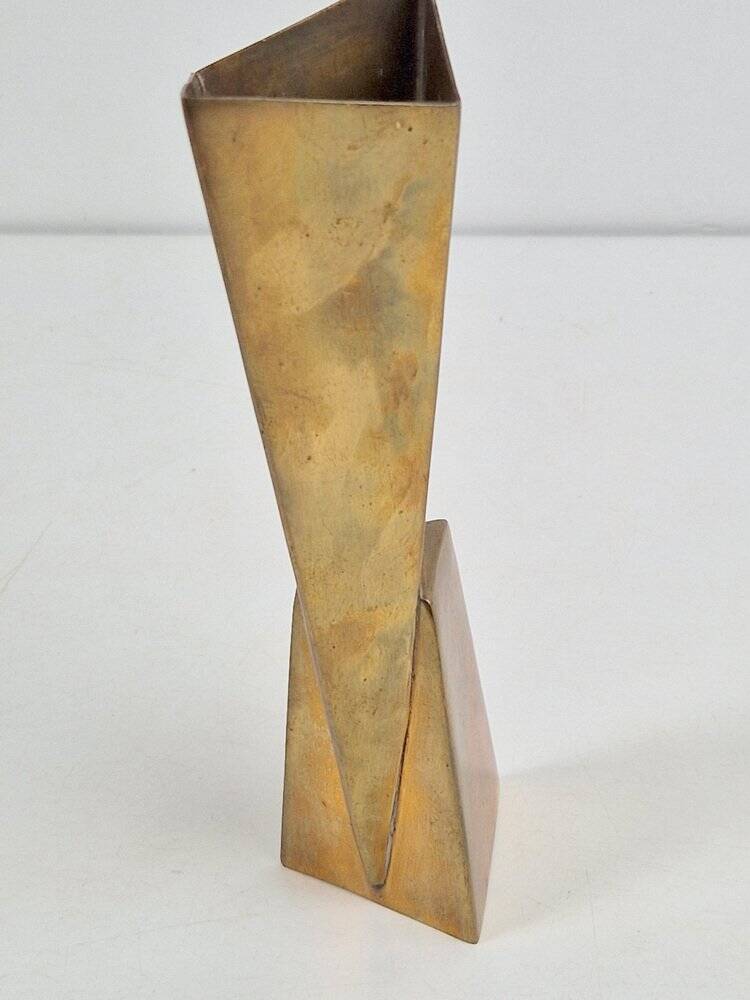 Art Deco Cubist Brass Vase from WMF, 1930s