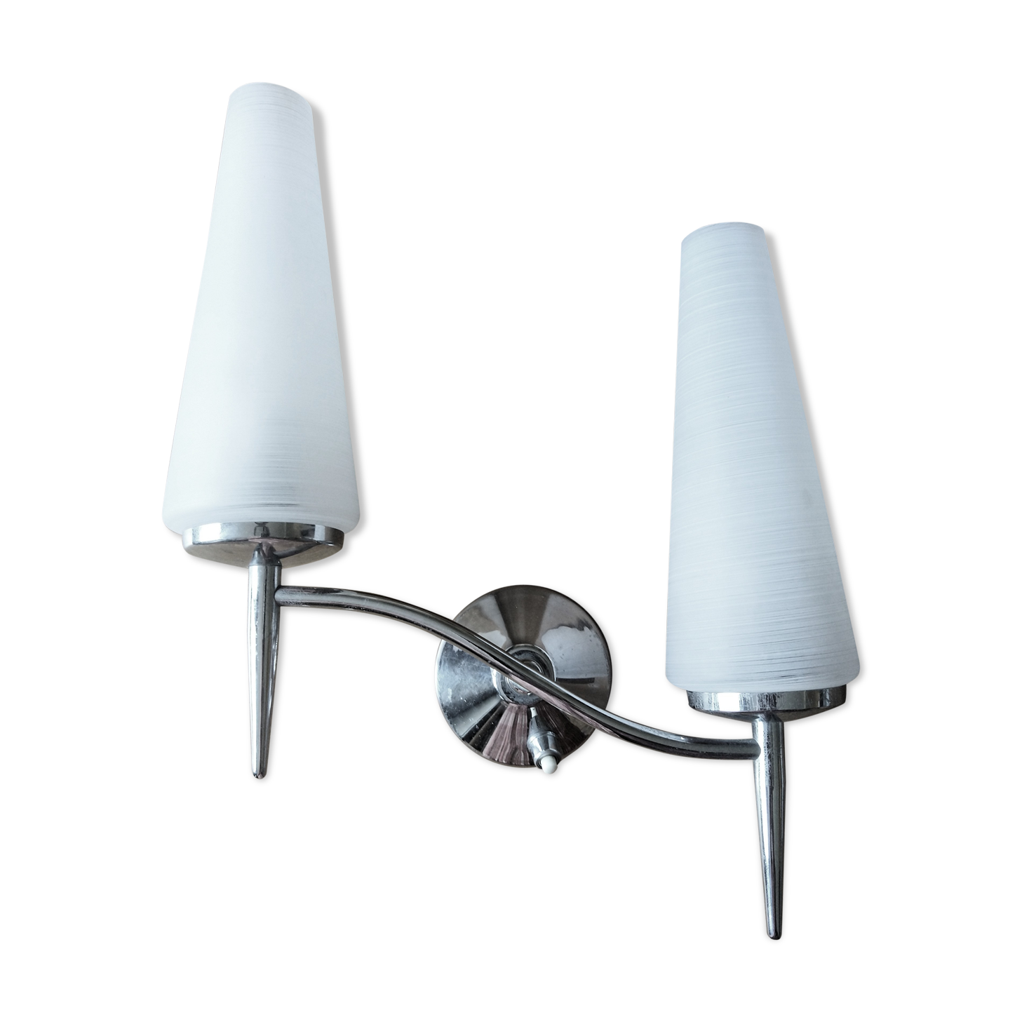 Vintage chrome brass wall light - 1950s