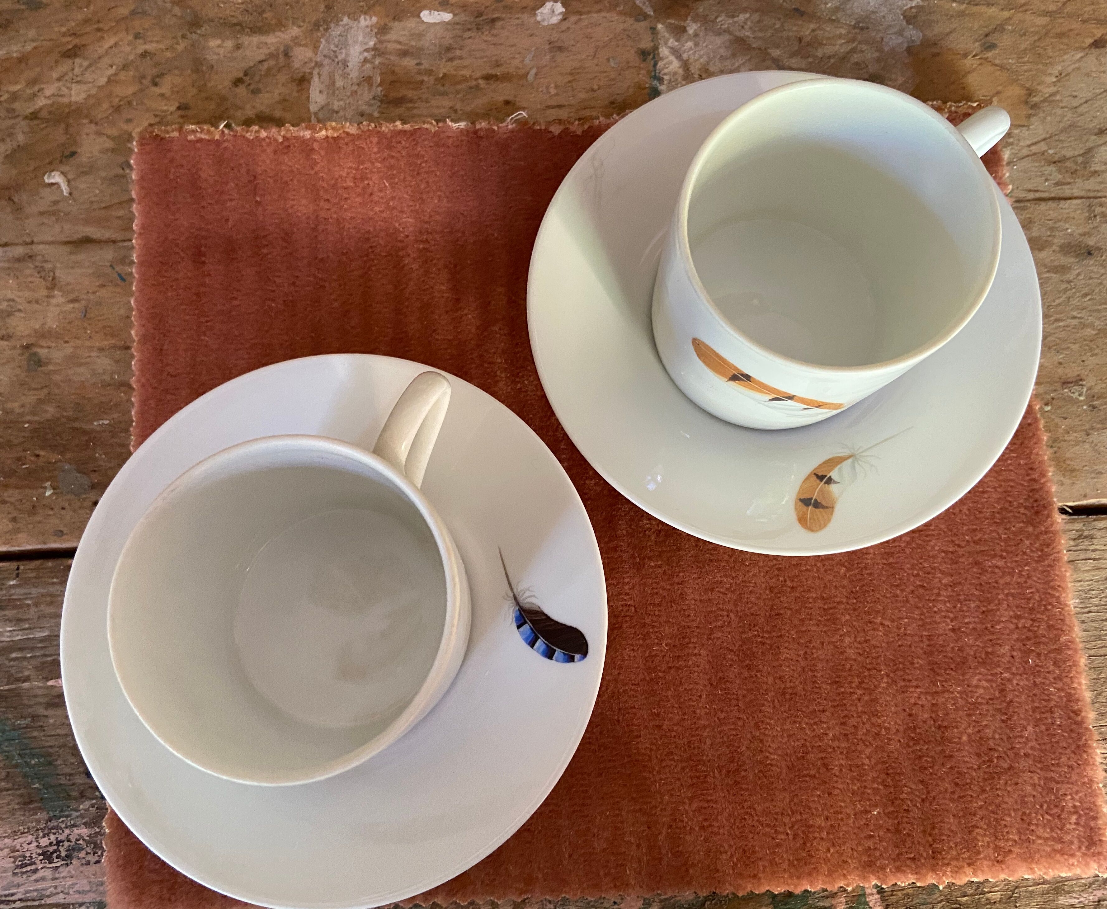 Two monastic porcelain cups