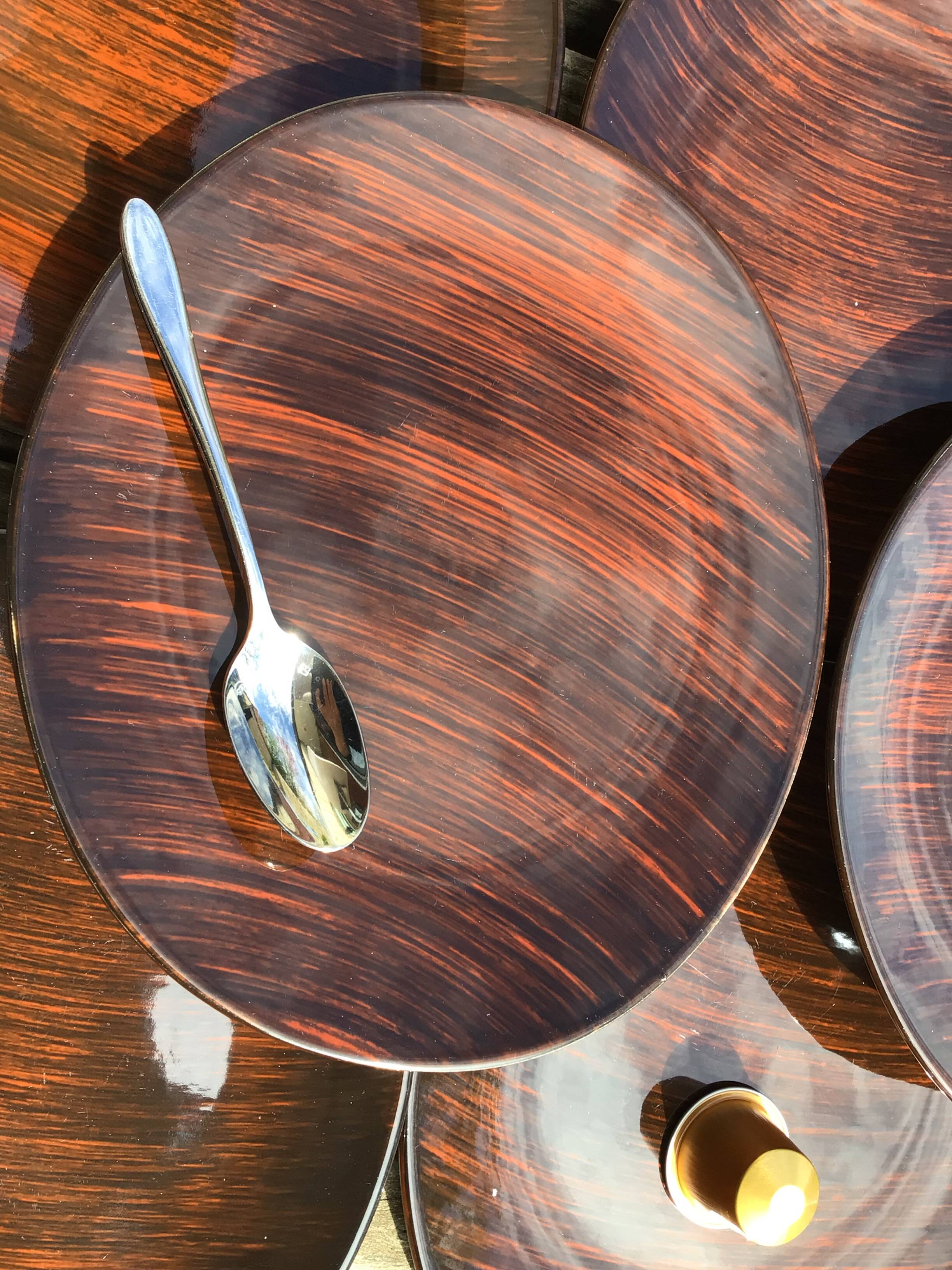 11 Salins Panama brushed oval dessert plates