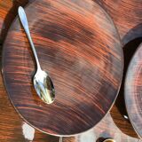 11 Salins Panama brushed oval dessert plates