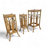 Nesting set bamboo plant stands 1970s
