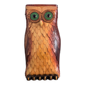 Vintage umbrella stand in the shape of an owl