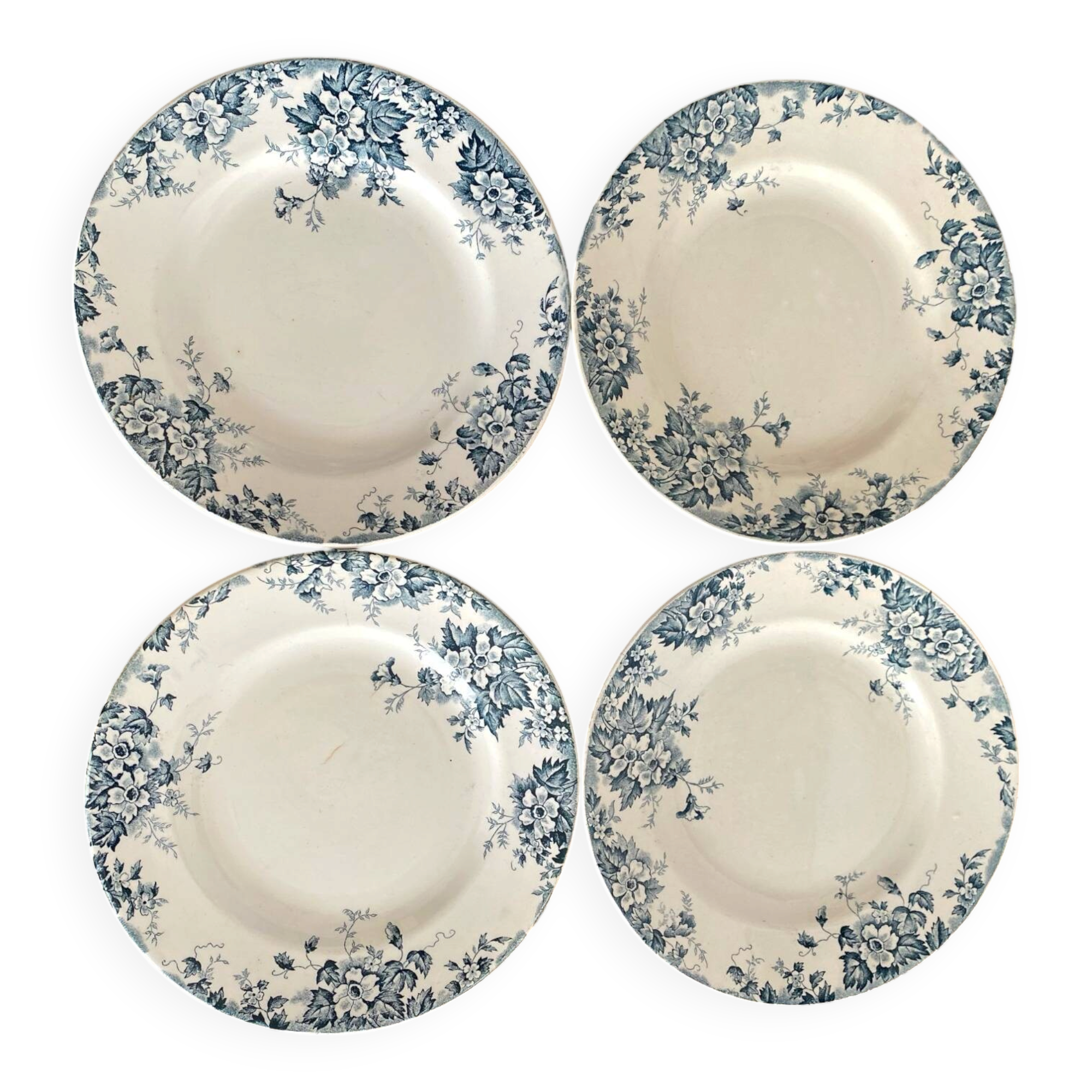 Flat plates made of St Amand Marie-Louise ironstone.