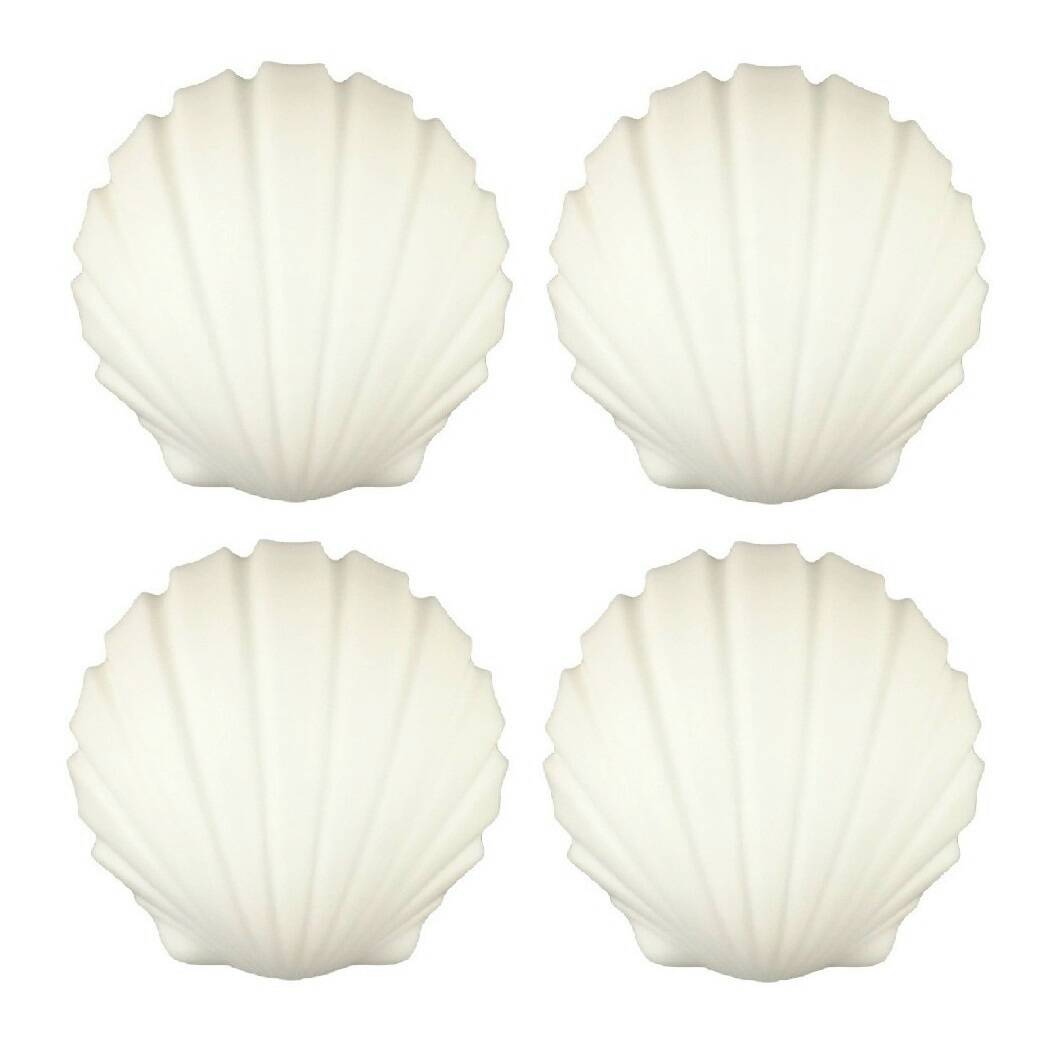 Set of 4 Vintage Shell-Shaped Opaline Glass Wall Lamps from Limburg, 1970s