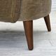 1970s, Danish armchair, green furniture velour, beech wood legs.