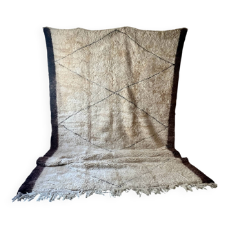 Large vintage rug 100% virgin wool Beni Mrirt 3.60 x 2.5.