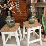 Pair of vintage wooden stools