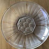 Art Deco glass cup with sandblasted flowers