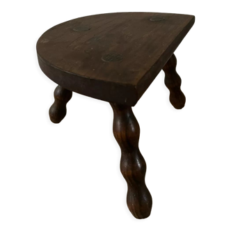 Wooden tripod farm stool