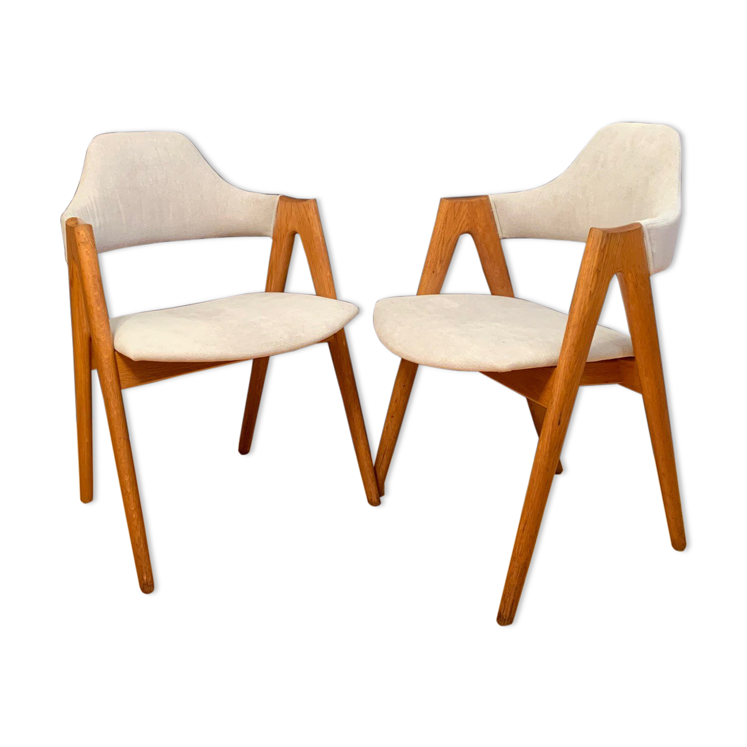 Pair of Compass chairs by Kai Kristiansen, SVA Møbler, Denmark, 1960s