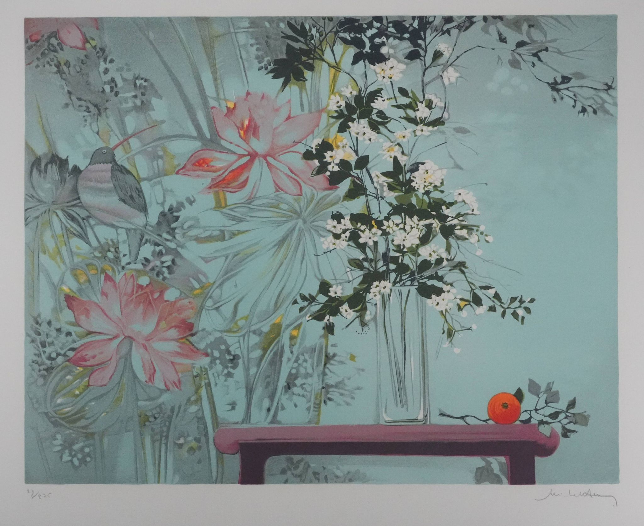 Michel Henry: Flowers in the Wind, original signed lithograph