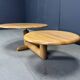 Two tier wooden pivoting top coffee table by roche Bobois, 1980s