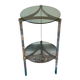 Chromed side table and double shelves