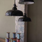 Daybat enamelled black industrial lamp