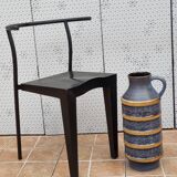 Large Bay Keramik vase in blue and ochre ceramic – West Germany, 47 cm