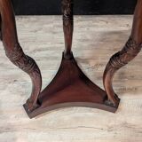 Empire style mahogany tripod pedestal table with swan neck legs