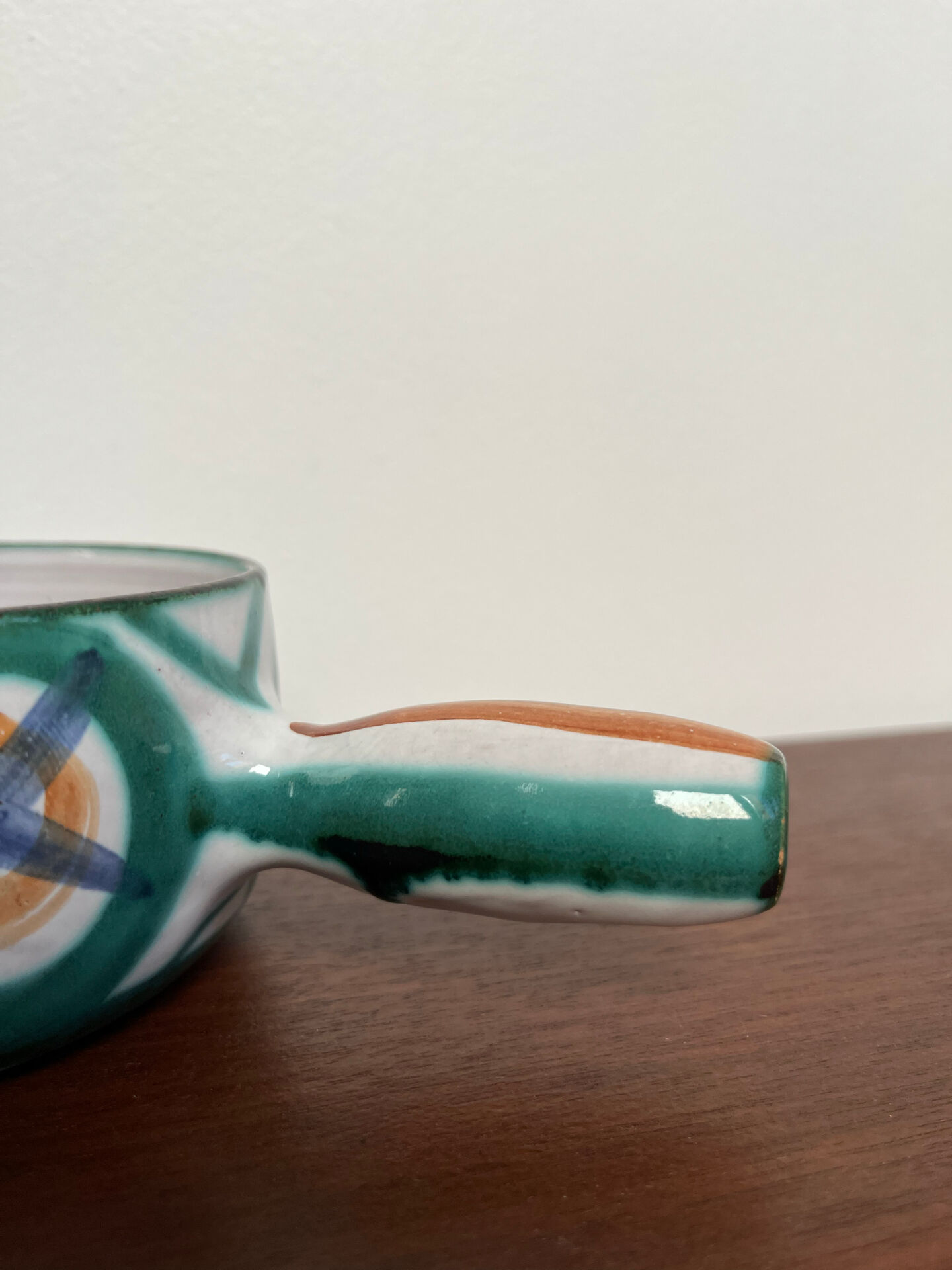 Poêlon vintage en céramique signé Robert Picauld