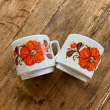 Vintage cups toghana orange flower