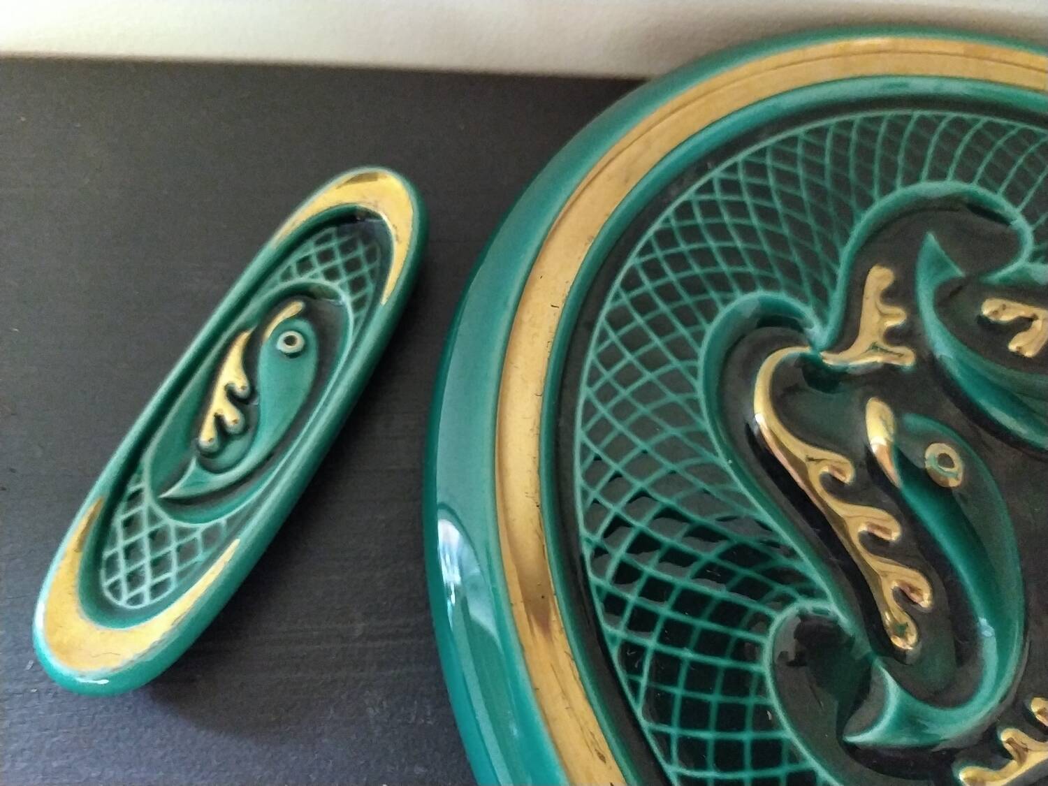 Art Deco knife holder and trivet