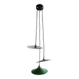 Trio pendant lights in enamelled industrial sheet metal