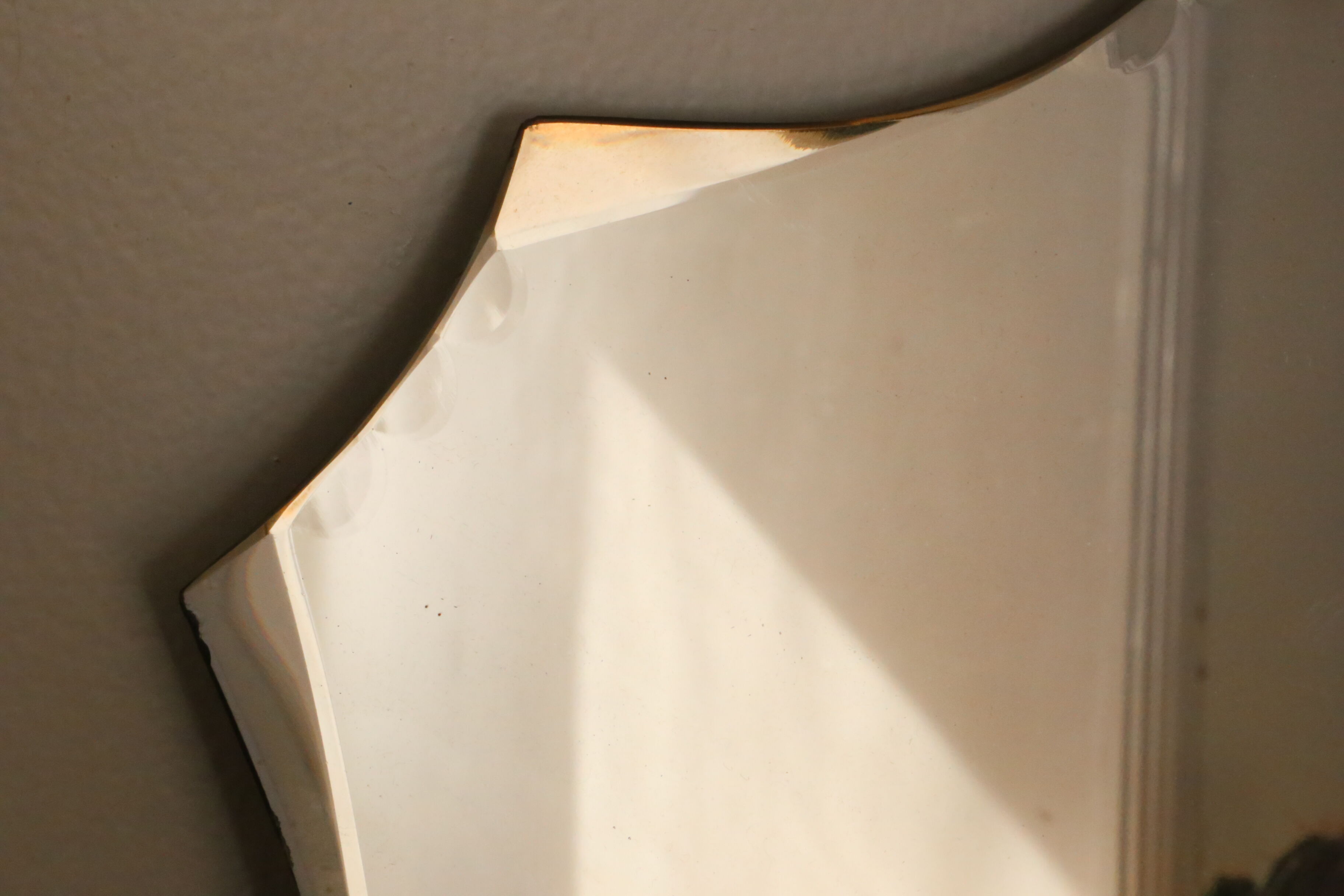 Bevelled wall mirror, old, art deco