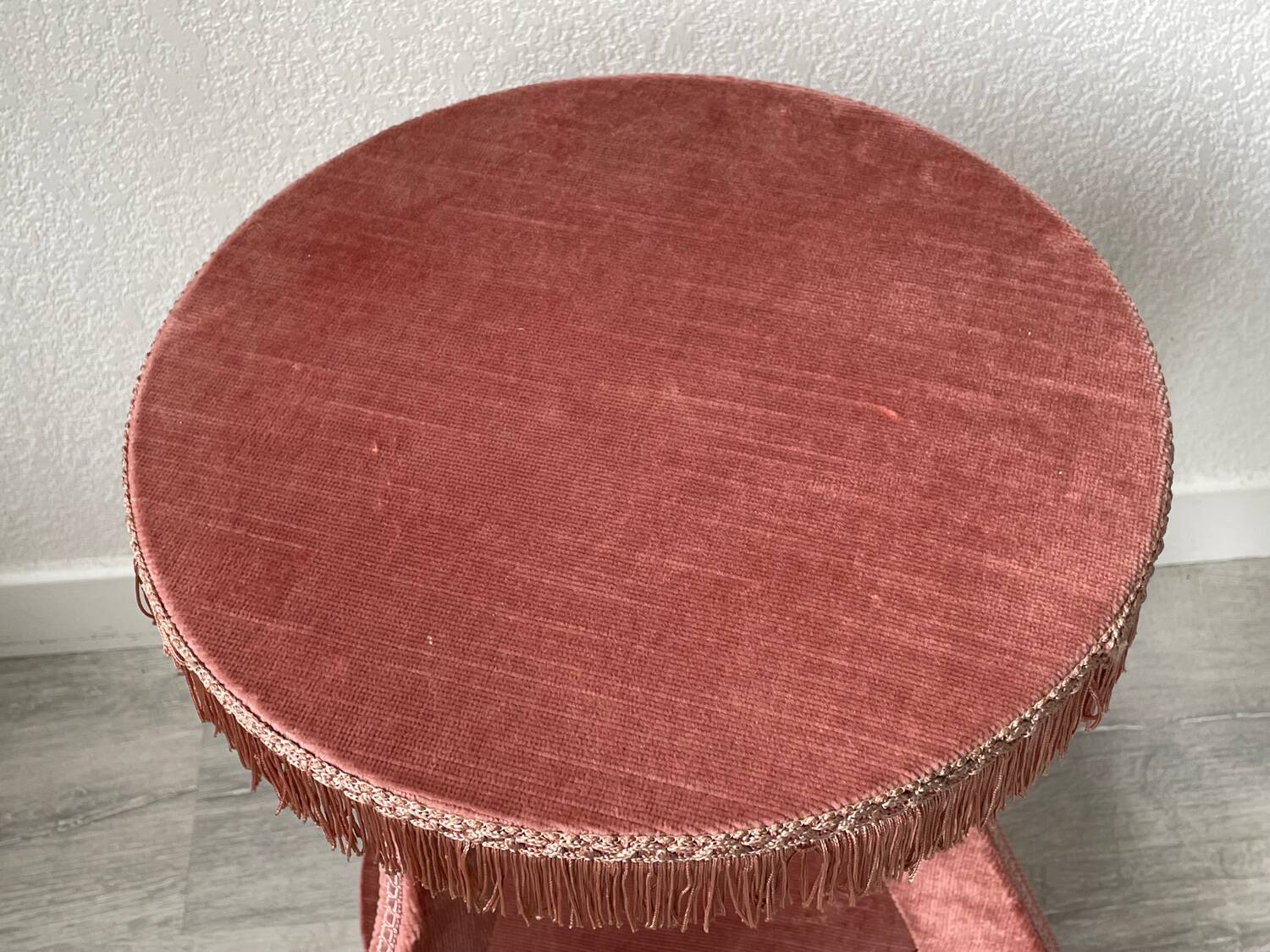 Vintage 80s velvet side table