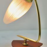 Vintage lamp with white glass lampshade and brass fitting