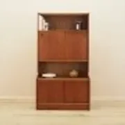 Danish teak veneered bookcase with sliding doors, 1970s