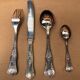 Louis xv style silver metal housewife service 51 pieces + vintage box