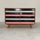 U-453 pink chest of drawers with 8 drawers by Jiri Jiroutek for Interier Praha 1960