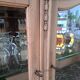 Vintage display cabinet in light wood