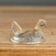 Pair of "chicken" salerons made of molded glass