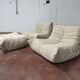 Ligne Roset Togo 2x 1-seater with 1x ottoman in beige corduroy in 10/10 condition!!