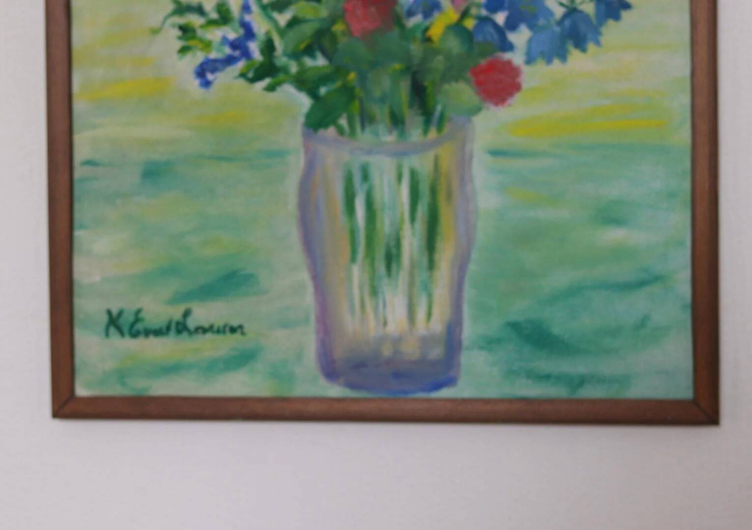 Original Swedish Oil on Canvas – “Bright Bouquet” by K. Evert Larsson