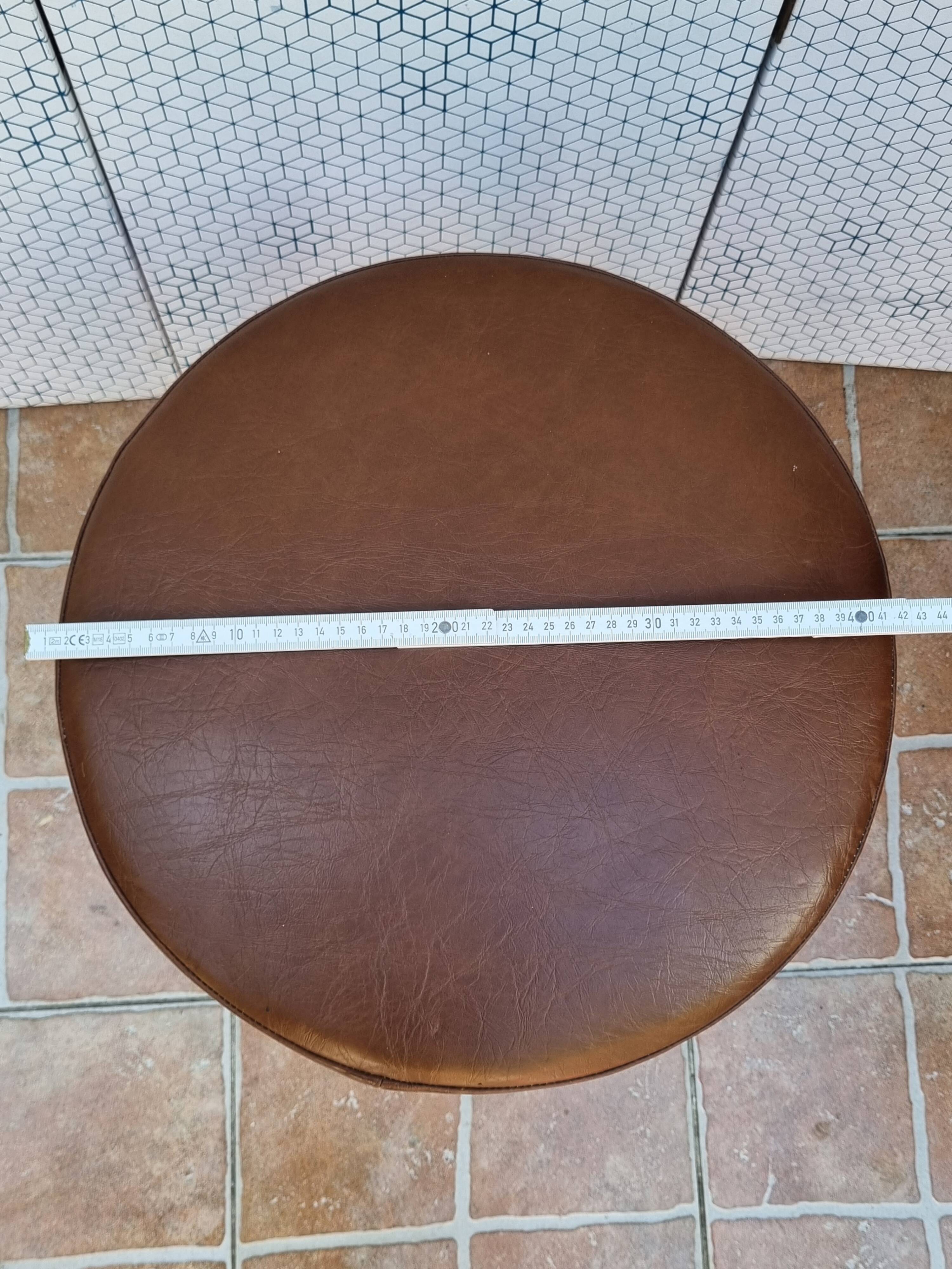 Vintage intra hamburg stool in skai, spring seat, 43 cm, 1950s