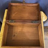 Old wooden box early 20th century market box with brass handle
