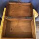 Old wooden box early 20th century market box with brass handle