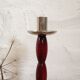 Scandinavian candlestick, wood and chrome