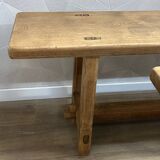 Pair of solid stripped oak farmhouse benches
