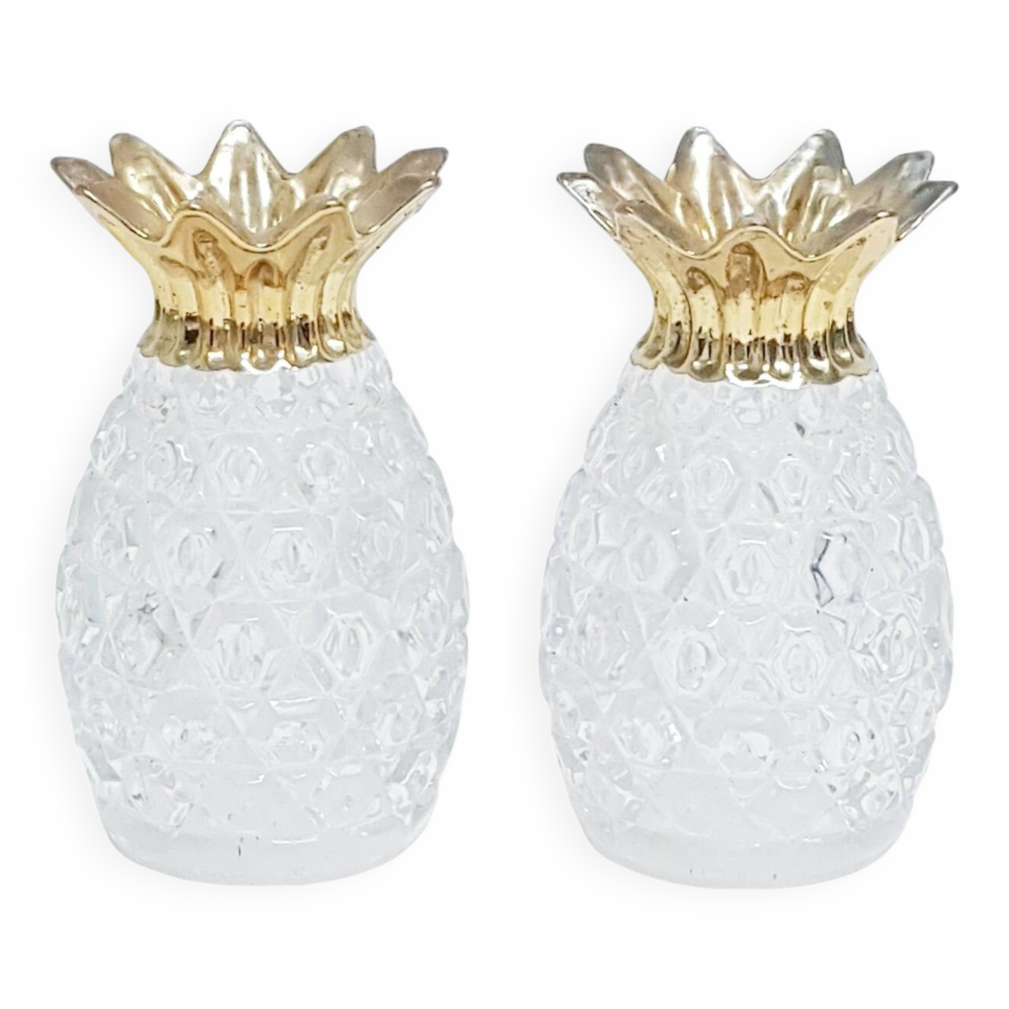 Glass pineapple salt & pepper shakers