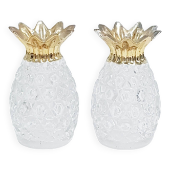 Glass pineapple salt & pepper shakers