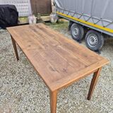 Antique rustic farmhouse table in solid oak, 19th century