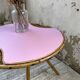 Vintage pink rattan coffee table