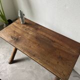 Solid walnut desk, folk art, Savoy, circa 1900